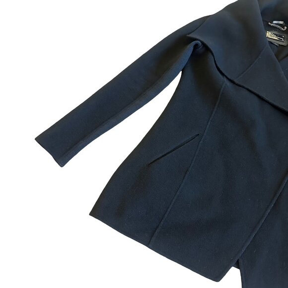 Mackage Black Asymmetrical Coat jacket Toggle Closure Oversized Collar Size XS - Picture 3 of 11